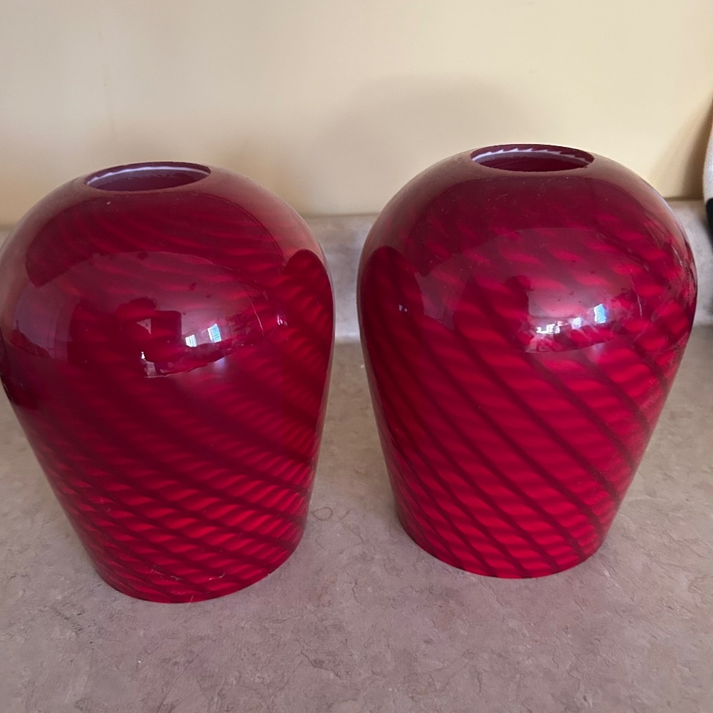 Pendant Light Globes - for bar lights, etc  - red glass globes